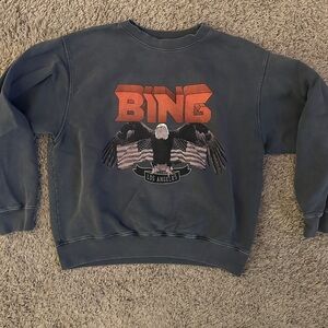 Anine Bing Women’s Vintage Eagle graphic crewneck Sweatshirt gray sz L